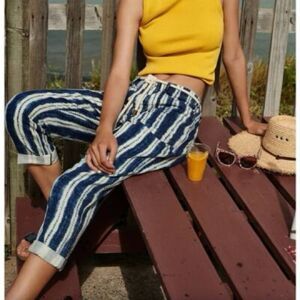 Anthropologie Women's Victoire Blue White Tie-Dye Cargo Pants Size XXSP